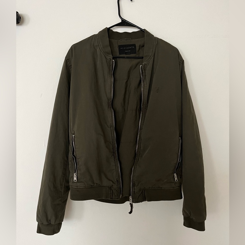All Saints Green olive Men jacket Medium preowned